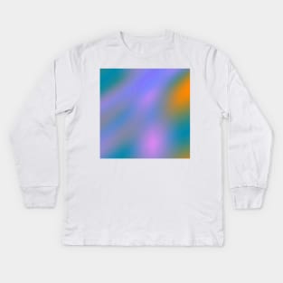 blue green orange abstract texture background pattern Kids Long Sleeve T-Shirt